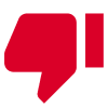 thumb down rosso