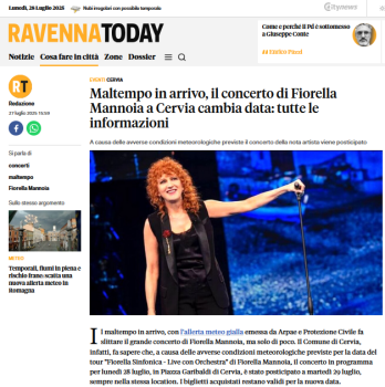 news fiorella mannoia concerto spostato